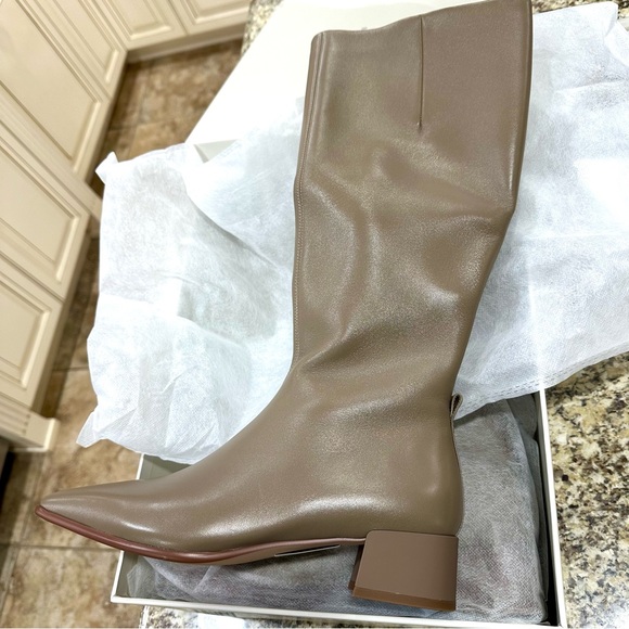 7or9 BOOT milk coffee KNEE HIGH women’s boot size 8 KHAKI 30mm height SHEEPSKIN - Picture 9 of 16